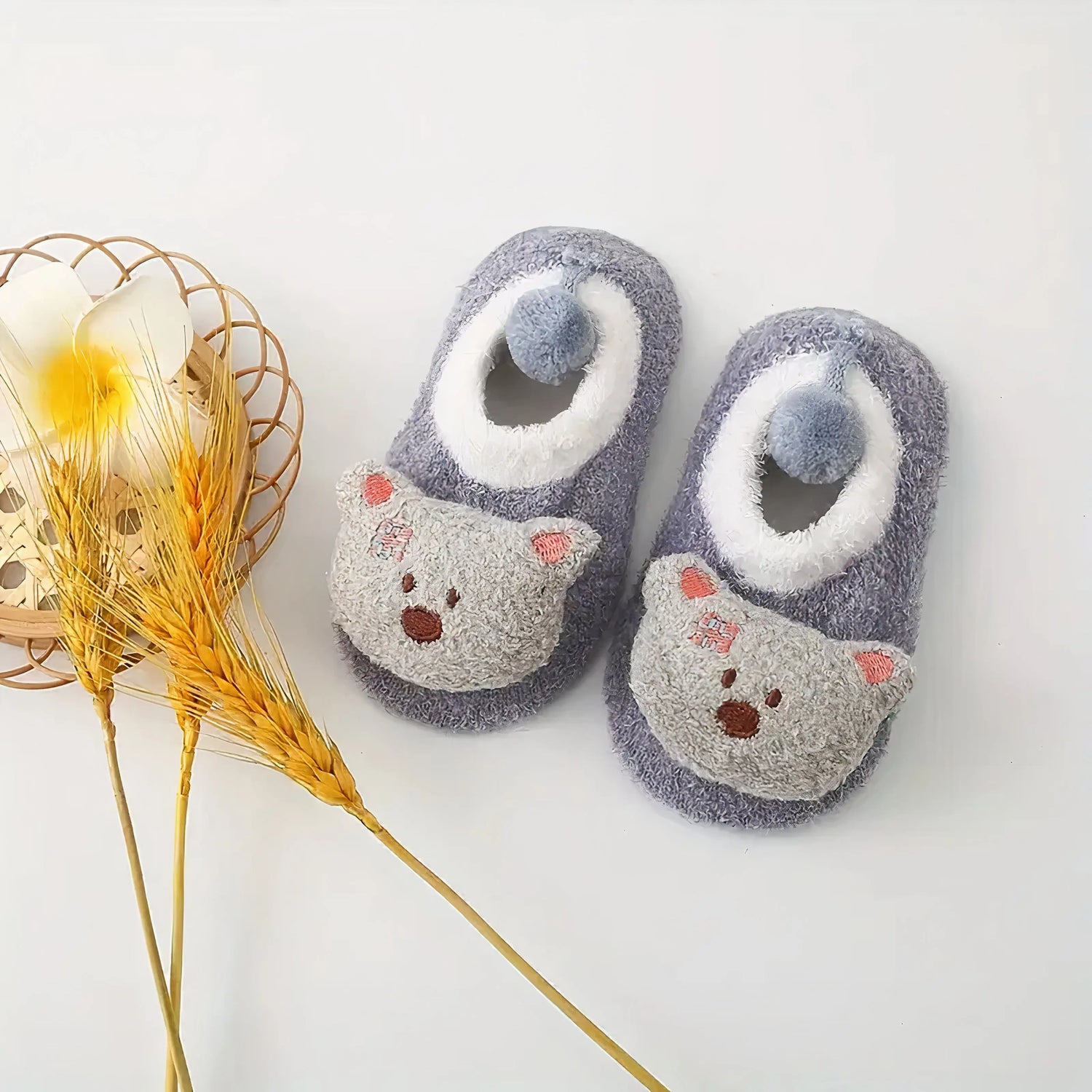 Chaussons antidérapants pour bébé Plumie