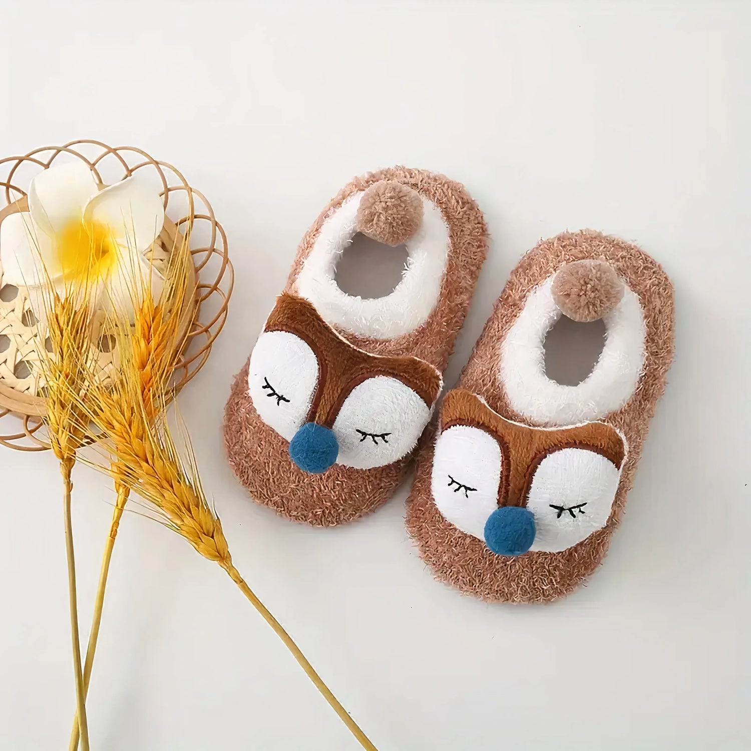 Chaussons antidérapants pour bébé Plumie